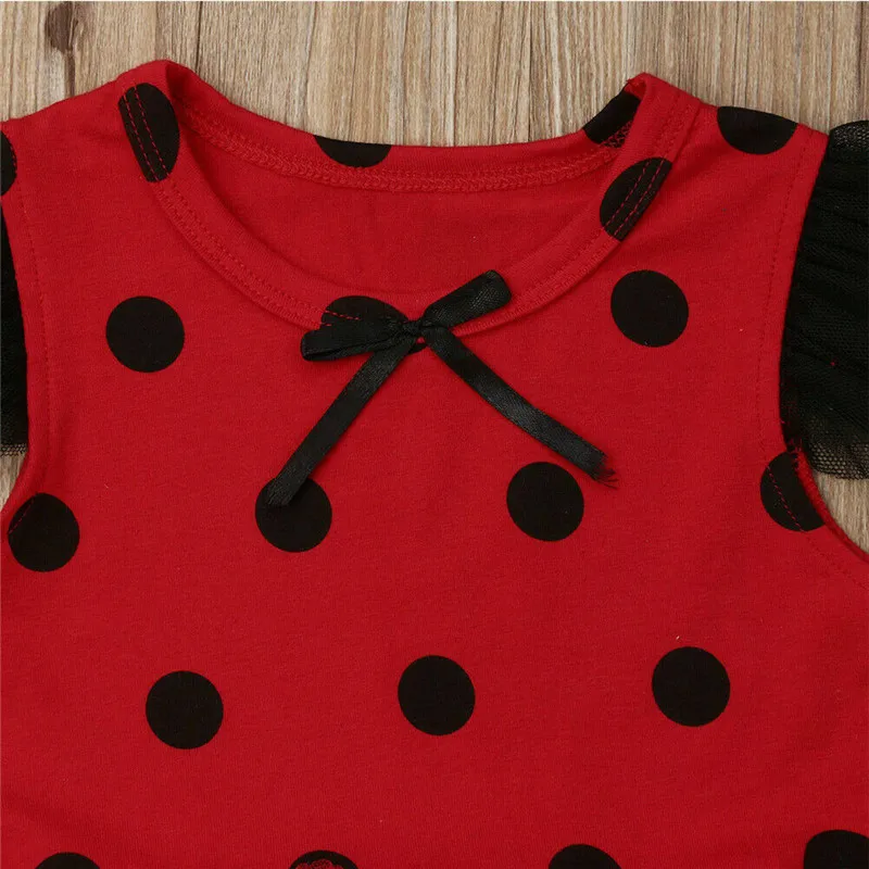 Платье в горошек для маленьких девочек от 0 до 18 месяцев летняя одежда