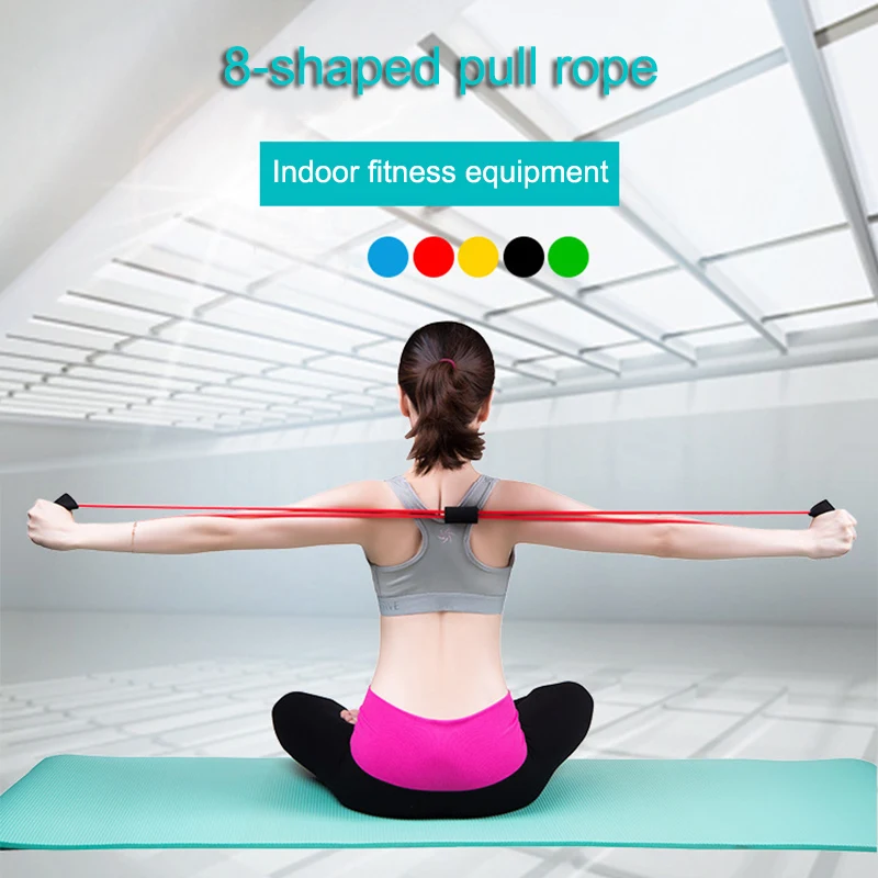 High Quality Resistance Bands Chest Expander Rope 8 Word Elastic for Yoga Muscle Fitness Exercise G66 | Спорт и развлечения