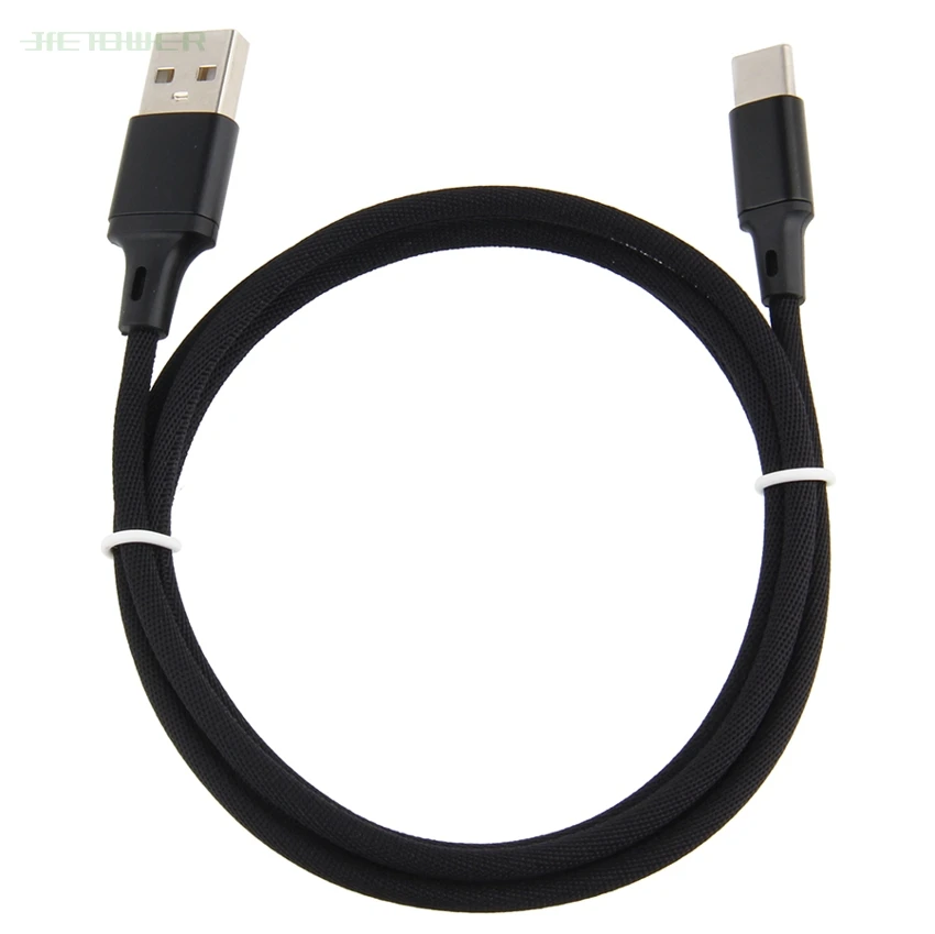 50 шт./лот USB кабель Type C 1 м чистый цвет плетеный Быстрая зарядка для Huawei P20 Samsung Galaxy S9