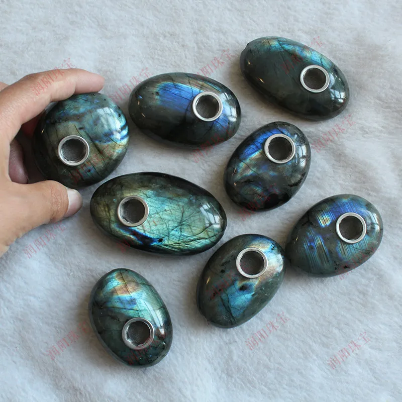 Лабрадорит лунный камень полированный кристаллическая трубка курительная