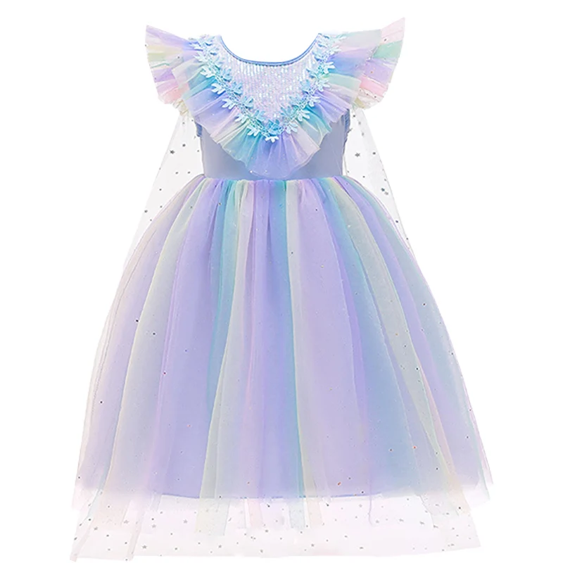 

Summer Dress Girls Sequins Kids Clothes Elsa Princess Dresses For Girls Wedding Party Dress Children Clothing vestidos 8-10 Year