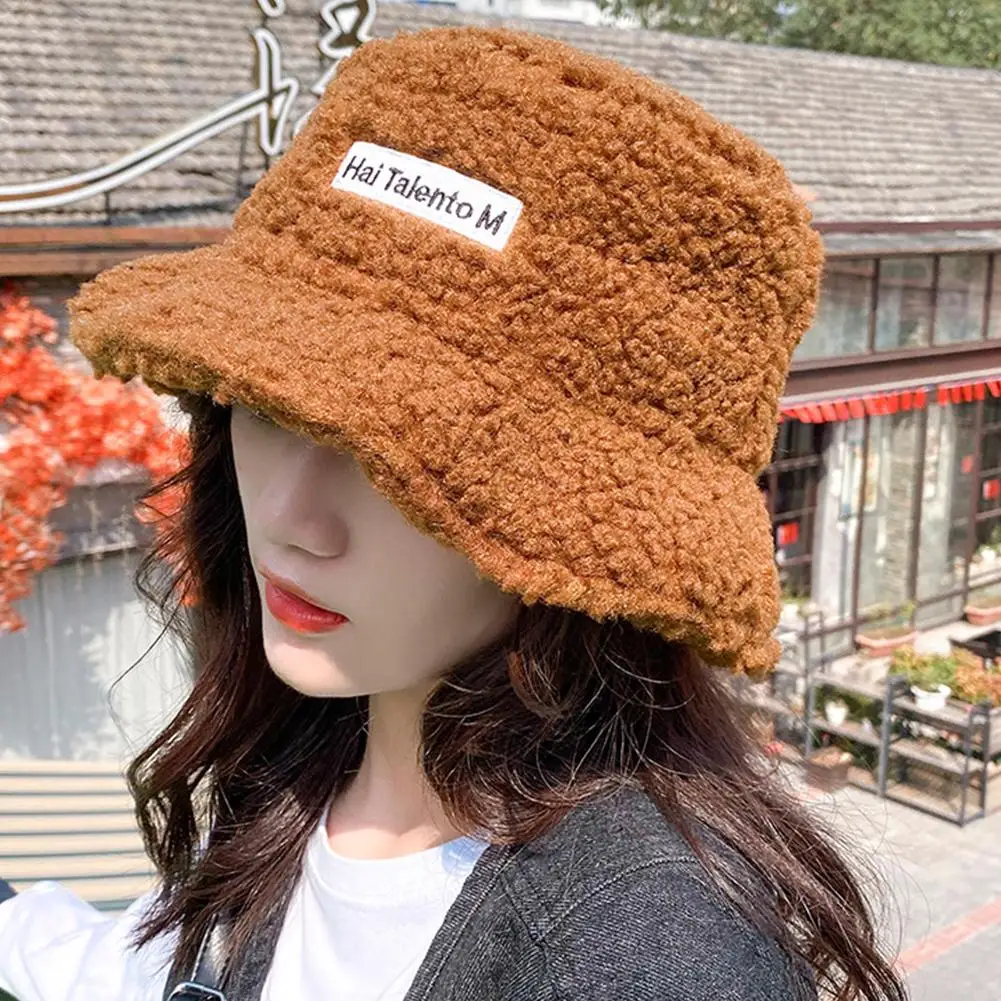 Зимняя шапка ведро из искусственного меха для женщин и девушек модная однотонная