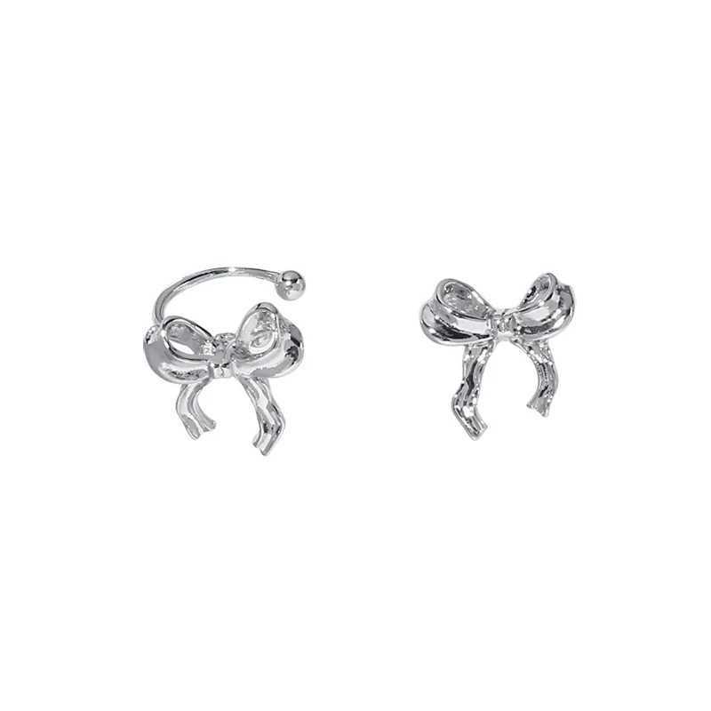

Trendy Bow Stud Earring Punk Simple Statement Earrings For Women HipHop Goth Korean Fashion Y2k Jewelry 2021 Piercings kolczyki