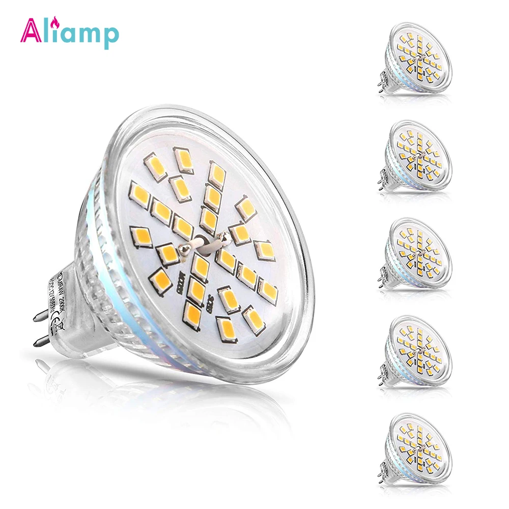 MR16 LED Light Bulbs Reflector Lamp GU5.3 400lm Replacement for 50W Halogen 4W 12V AC/DC Warm White 120 degree Beam Angle 5PACK | Освещение