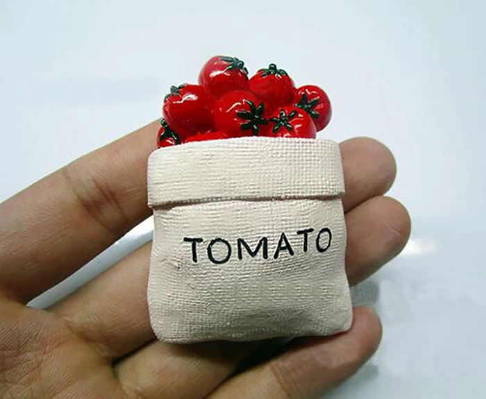 tomato 3d магнит на холодильник, наклейка на холодильник s, креативная форма для еды, хлеб, молоко, бекон, жареная сковорода для яиц, магнитная наклейка на холодильник из смолы - Цвет: tomato