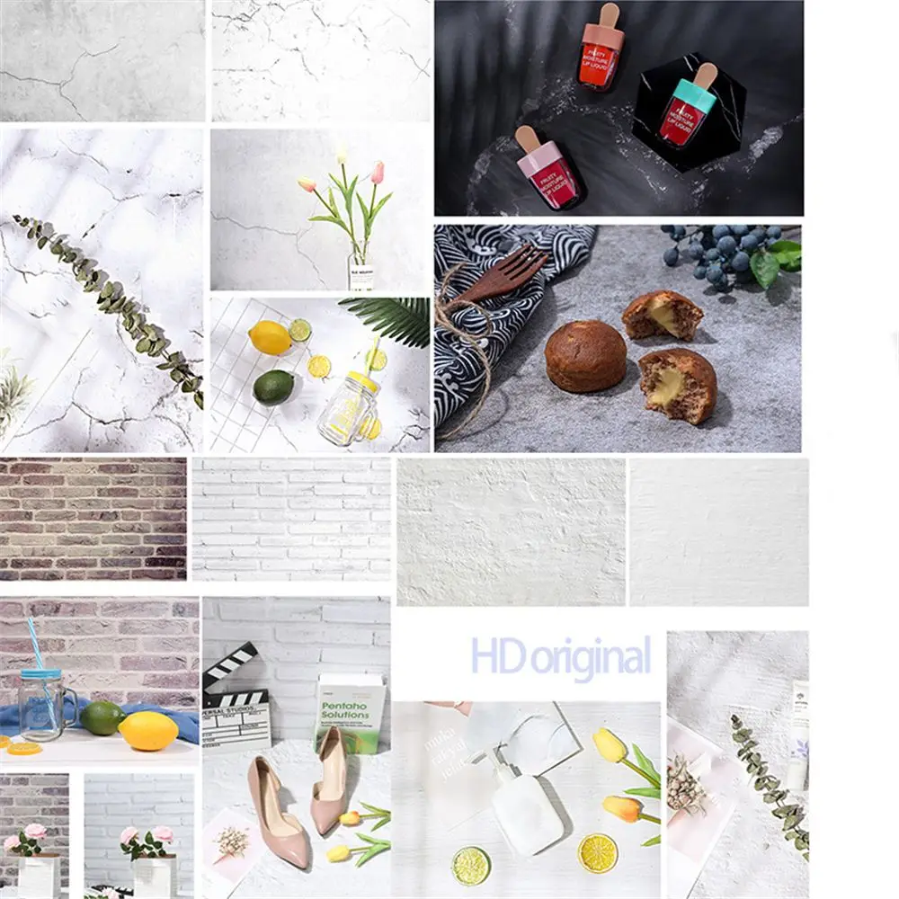 

Studio Marble Printed Background Photo Props Photography Backdrop Paper Wood Board Graphic Double-sided Wood Grain