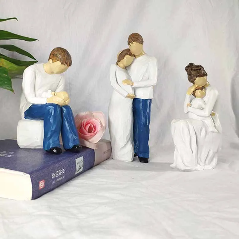 

Love Family Figurines Couples Resin Desktop Ornament Creative Crafts Furnishings Memorial Doll Gift Home Party Decoration Toy