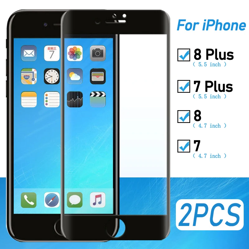 Защитное стекло для apple iphone 7 7plus 8 plus i8plus i8 i7 i7plus iphone8 2 шт. | Мобильные телефоны и