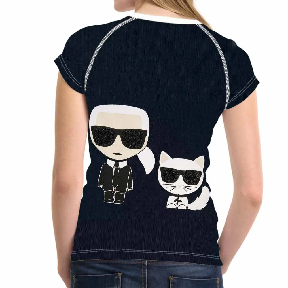 WHEREISART Karl Lagerfeld футболка женская летняя с коротким рукавом Забавные футболки Harajuku