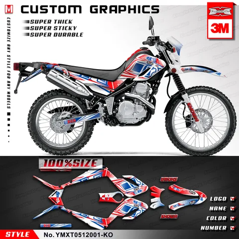 KUNGFU графическая наклейка на велосипед-внедорожник, Набор наклеек на заказ для Yamaha Serow XT250 XT 250 2005 2006 2007 2008 2009 2010 2011 2012 до 2020