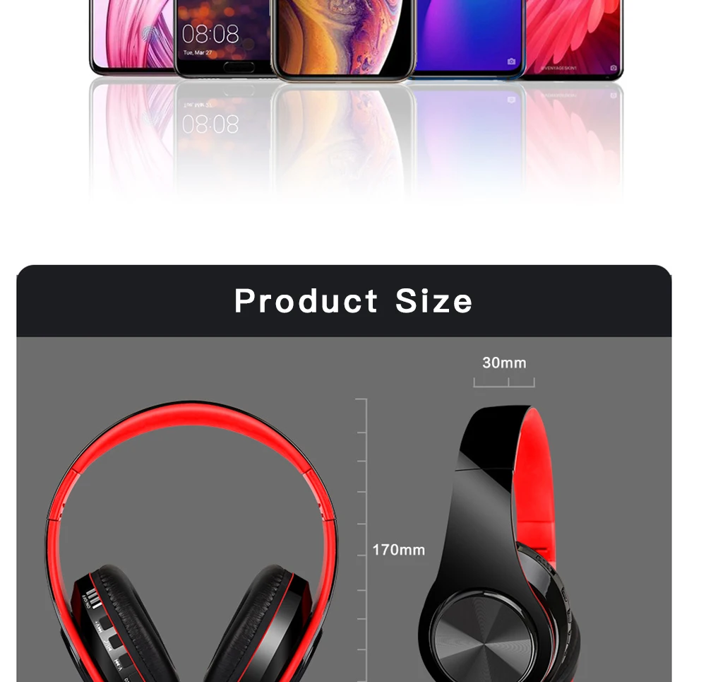 Qh14 Floding Bluetooth 5,0 наушники Игровые наушники с креплением на голову Беспроводная гарнитура Bluetooth HIFI с FM