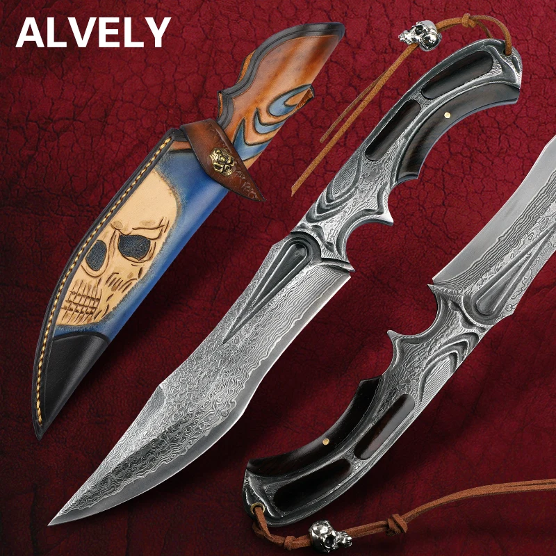 Японский нож ALVELY из дамасской стали ручной работы тактический боевой охотничий с