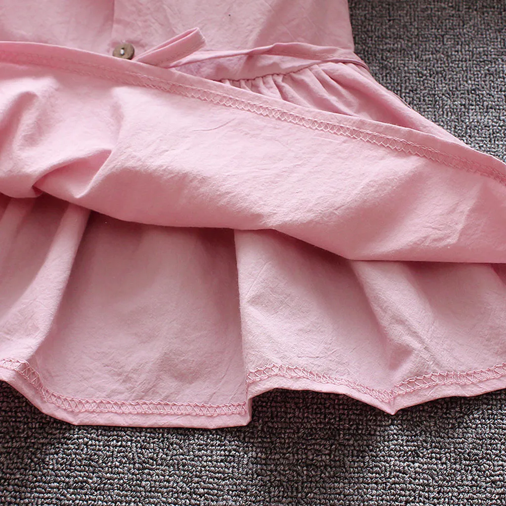 Летнее платье для маленьких девочек детское Повседневное с коротким рукавом и