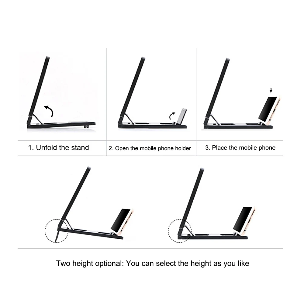 

3D Video Screen Display Amplifier Expander Universal Mobile Phone Screen Magnifier Bracket Enlarge Stand Eyes Protection Folding