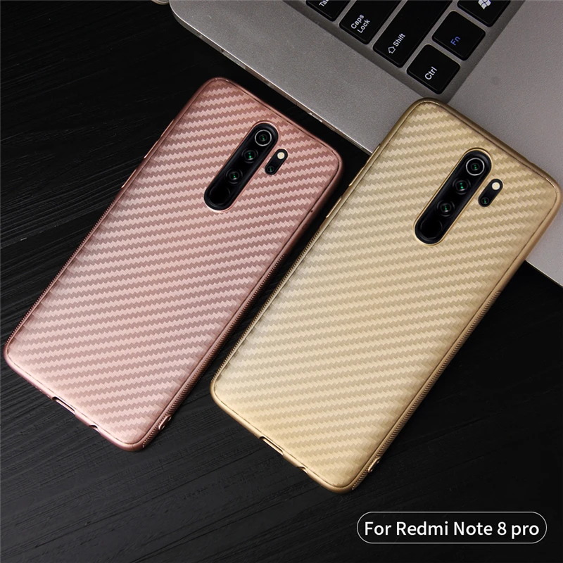 For Xiaomi Redmi Note 8 Pro Case Shockproof Carbon Fiber Texture TPU Phone Cover 6.53 | Мобильные телефоны и аксессуары