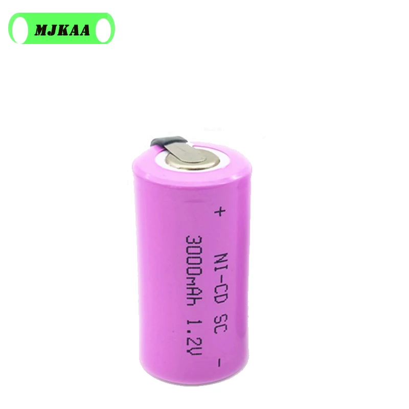 12 шт SC 1,2 V 3000MAH аккумуляторная батарея 4/5 SC Sub C Ni-cd ячейка со сварочными вкладками для электрической дрели шуруповерт