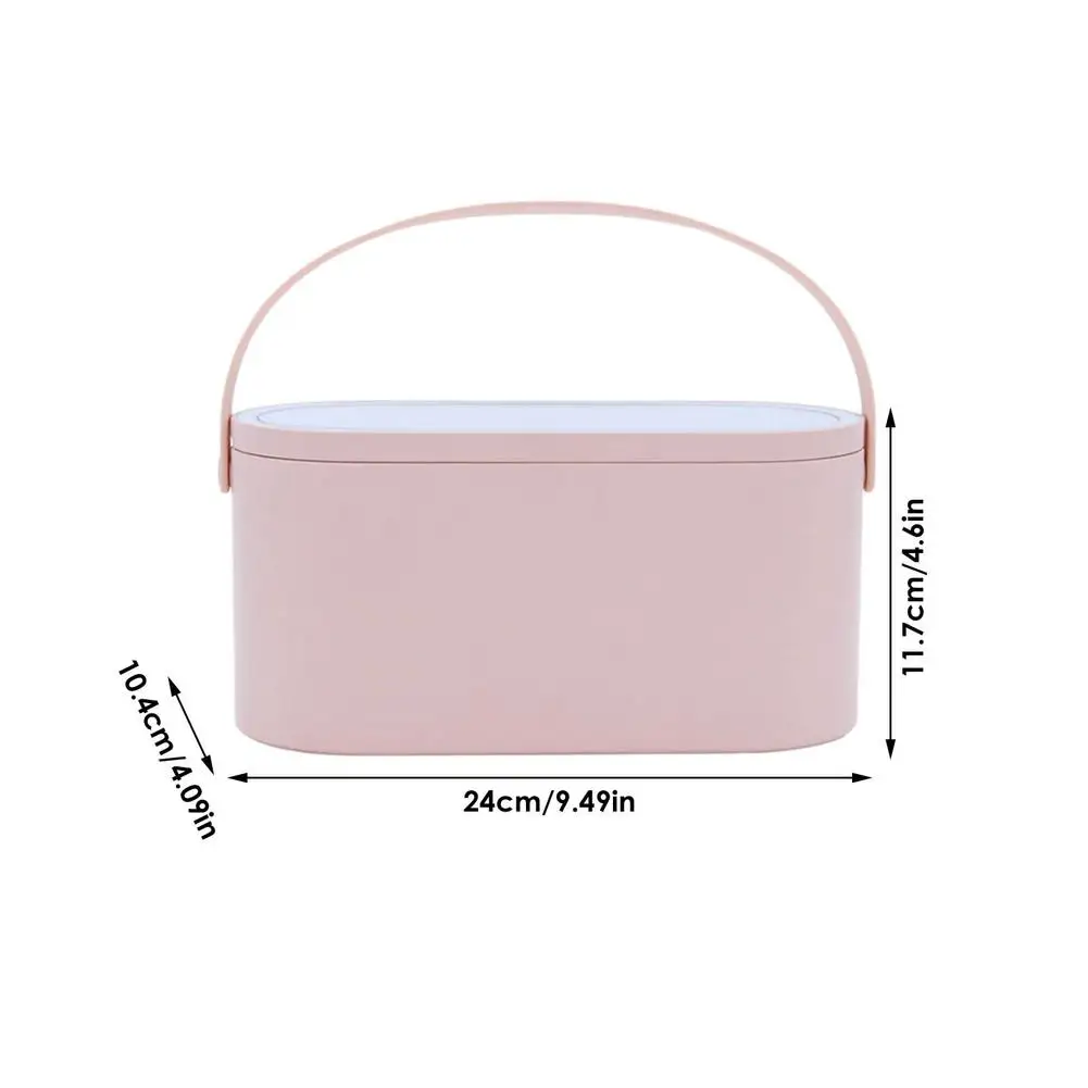 

NEW Makeup Organizer Portable Travel Makeup Mirror Cosmetics Organizer With Touch LED Lights Mirror Table Make Up Storage Box