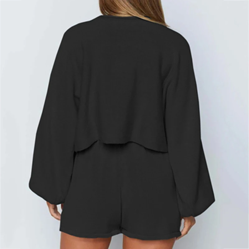 

2020 Knit Solid Two-piece Sweater Suit Long Sleeve Sweater &Pants Women Jumper Autumn Winter Pullover Female Knitwear Sweater