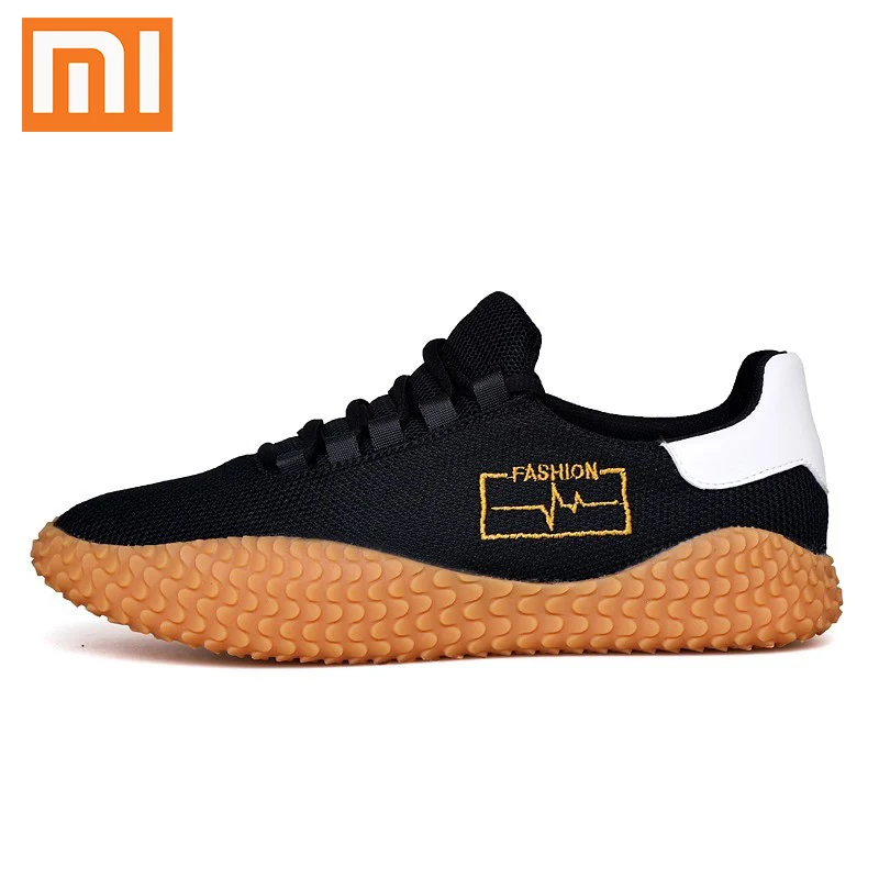 Черный Xiaomi Flyknit/мужская повседневная обувь; Классическая простота; Мужская Спортивная обувь; резиновые кроссовки; Лидер продаж года; дышащие кроссовки для бега; - Цвет: Черный
