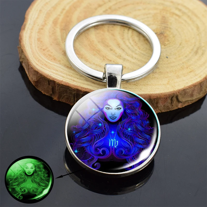12 брелок для ключей Созвездие знаков зодиака светящийся двухсторонний