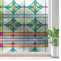 luckyyj privacy window film self adhesive no glue 3d static stained glass window sitckers for bathroom office kitchen anti uv