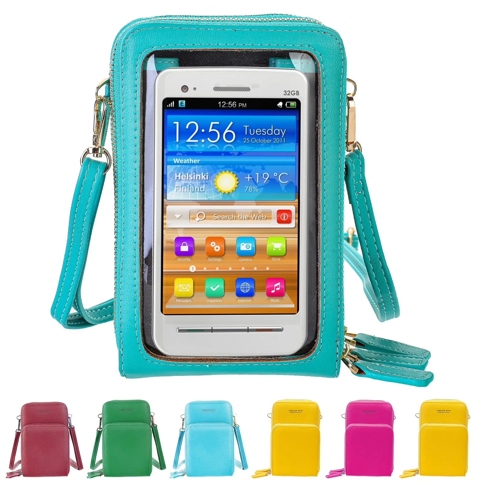 

New Phone Pocket Mini Crossbody Shoulder Bags Women Multi-functional Touchable Cell Card Purse Ladies Small Messenger Bag