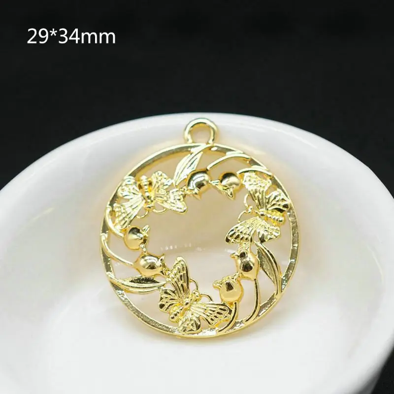 

Metal Frame DIY Epoxy Resin UV Crystal Silicone Molds Accessories Golden Floral Animals Jewelry Pendant Necklace Making Charms