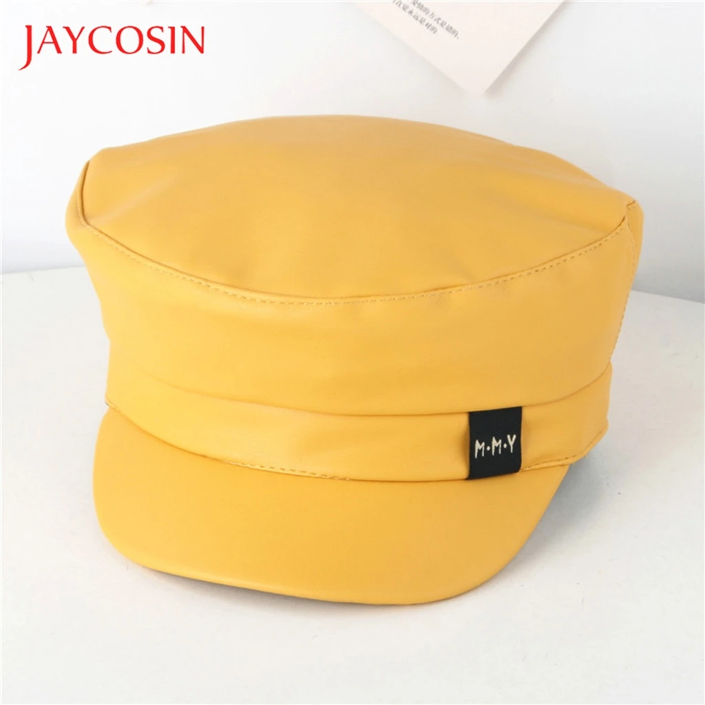 JAYCOSIN/детская шапочка с вышитыми ушками мыши, шапка для новорожденных мальчиков, Детские однотонные милые шапки-береты из искусственной кожи для малышей