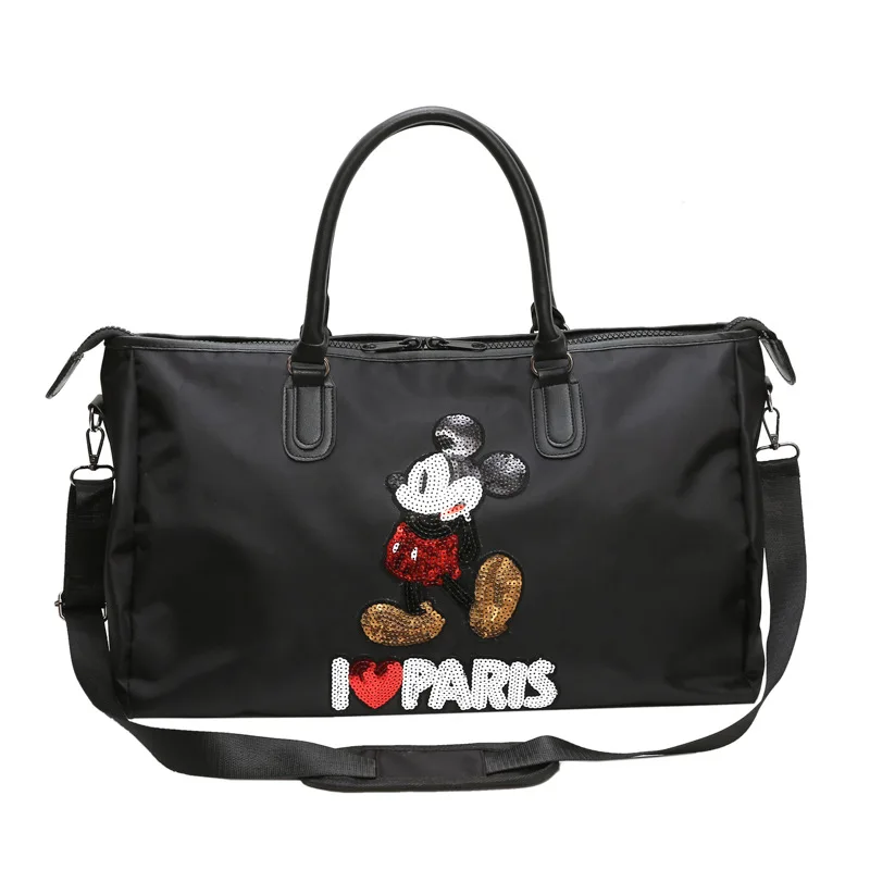 

Disney Fashion Cartoon Travel Bag Waterproof Sequins Mickey Mouse Fitness Bag Portable large shoulder bag