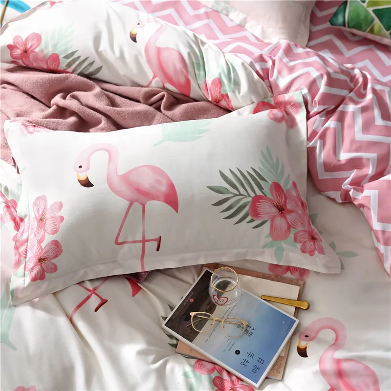 Комплект постельного белья с принтом в виде фламинго | Дом и сад