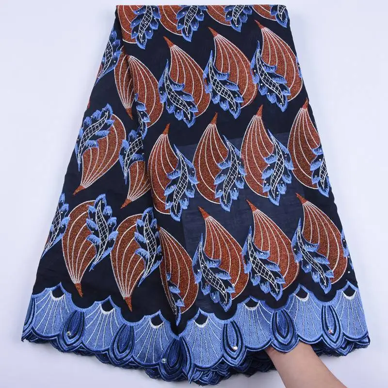 Бирюзовое зеленое швейцарское кружево из вуали в швейцарской вышивкой