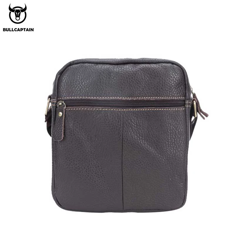 BULLCAPTAIN Men's Shoulder Messenger Bag Leather Casual Classic Multifunctional Long Cover Bag Medium And Small Bag