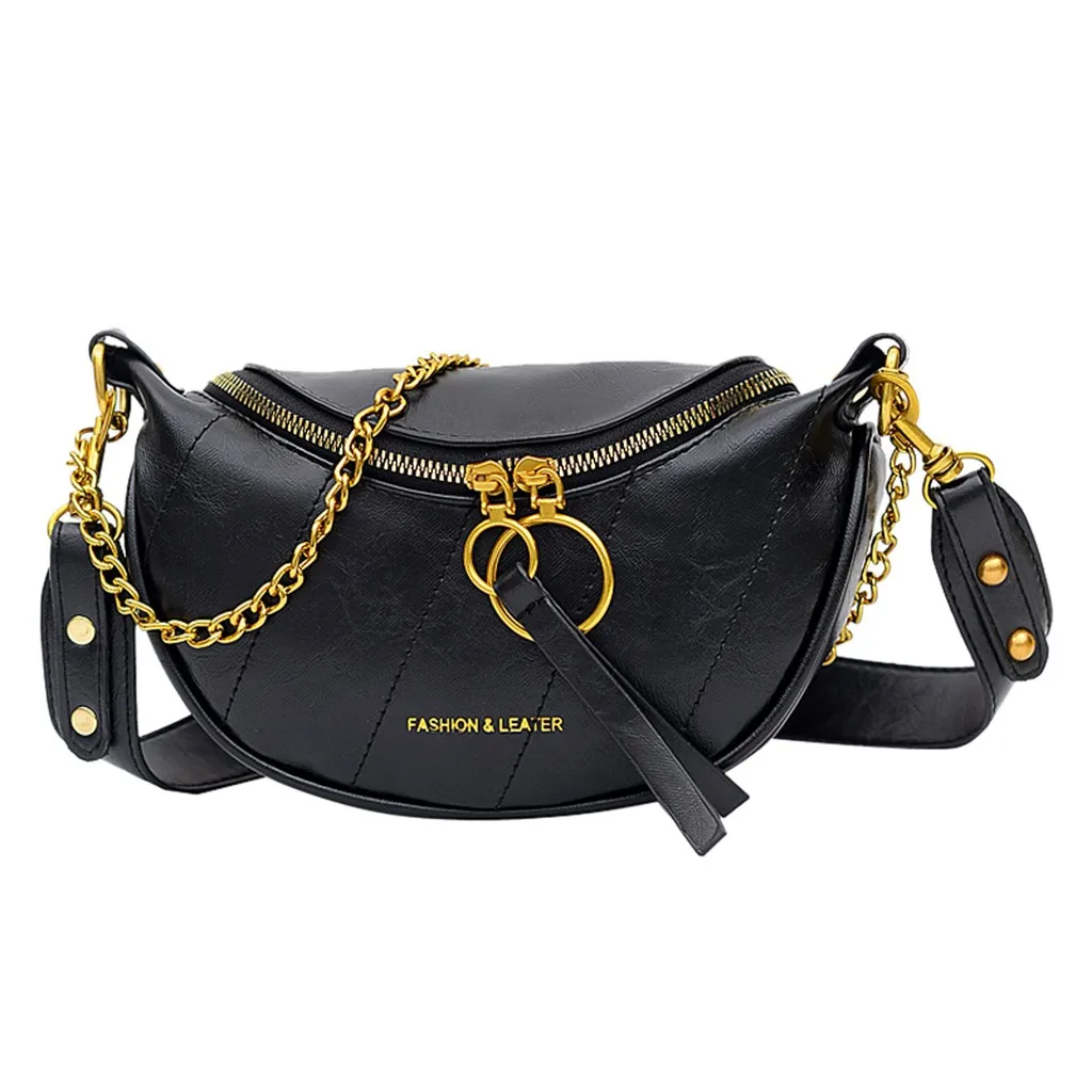 2021 Женская поясная сумка Fanny Packag однотонная из искусственной кожи на пояс кошелек