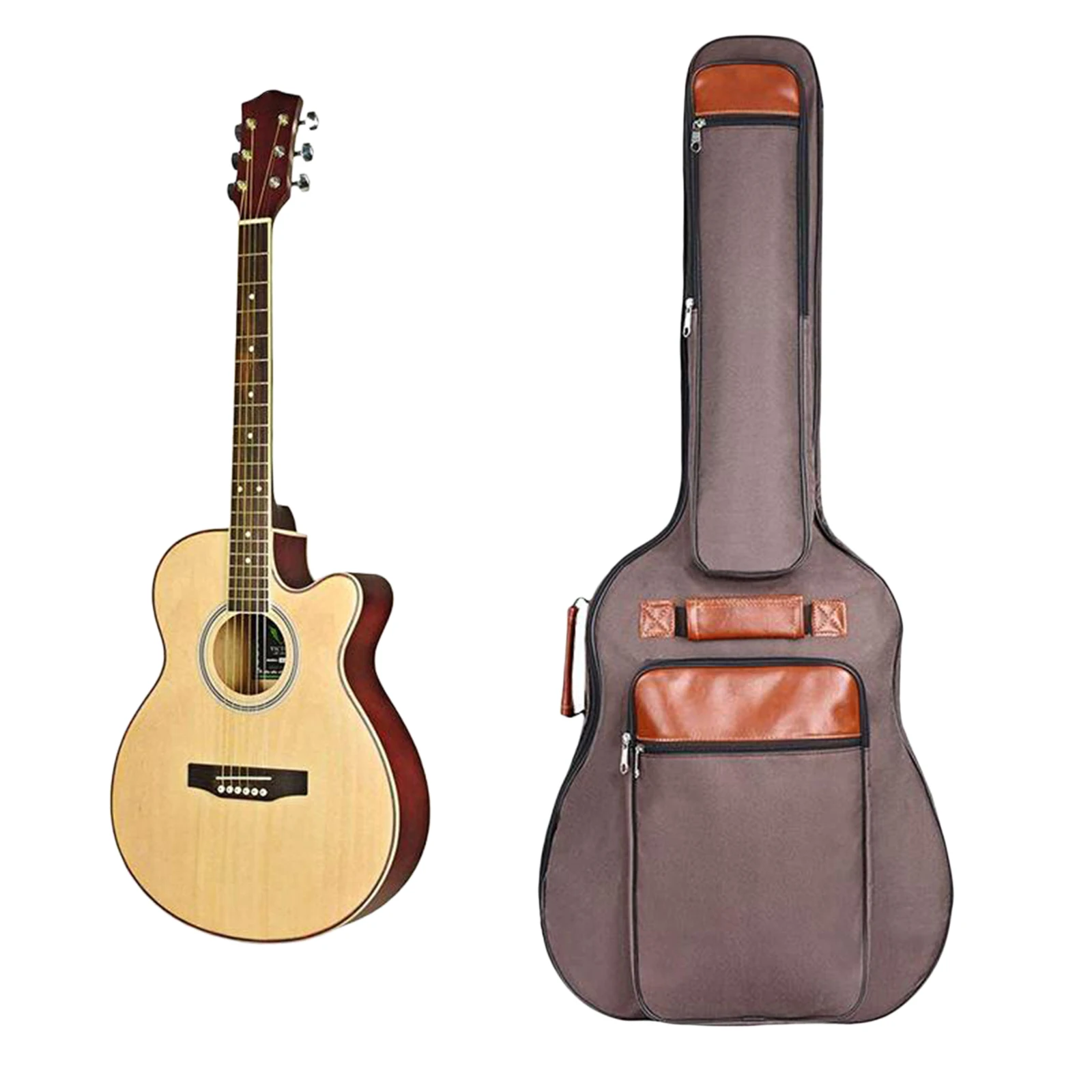 

41inch Electric Acoustic Guitar Bag Waterproof Dustproof Storage Travel Backpack w/ Adjustable Double Shoulder Strap Belt
