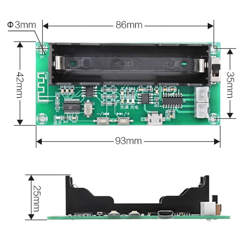 XH-A153 Wireless Bluetooth Digital Power Amplifier Board PAM8403 Class D 5W+5W Stereo Voice Player | Электроника
