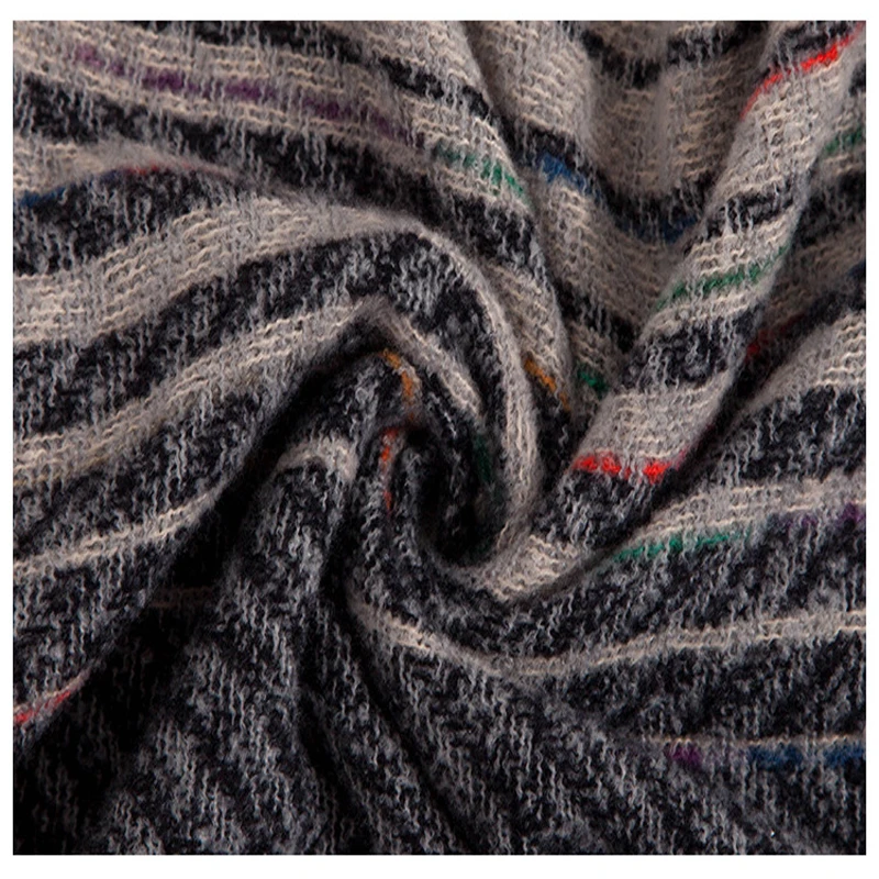 Плащ женский в полоску с капюшоном вязаный пончо рукавами летучая мышь