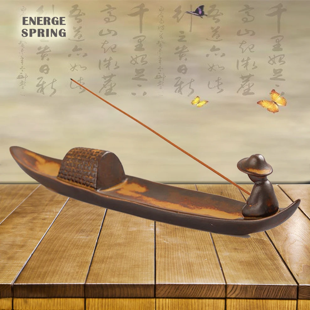 Ароматическая палочка горелка керамики кадило рыбаком для ладана держатель