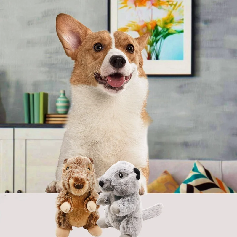 Прочный плюшевое животное собака скрипучий игрушки делает звук плюшевая