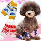 Леггинсы для домашних животных, 4 шт., сапоги до колена для собак, носки, носки для ног Тедди, зимние теплые противогрязные Защитные носки, футляр для ног