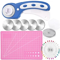 nonvor rotary cutter set 45mm rotary cutter with 5pcs replacement blades sewing pins and a5 cutting mat for fabric quilting
