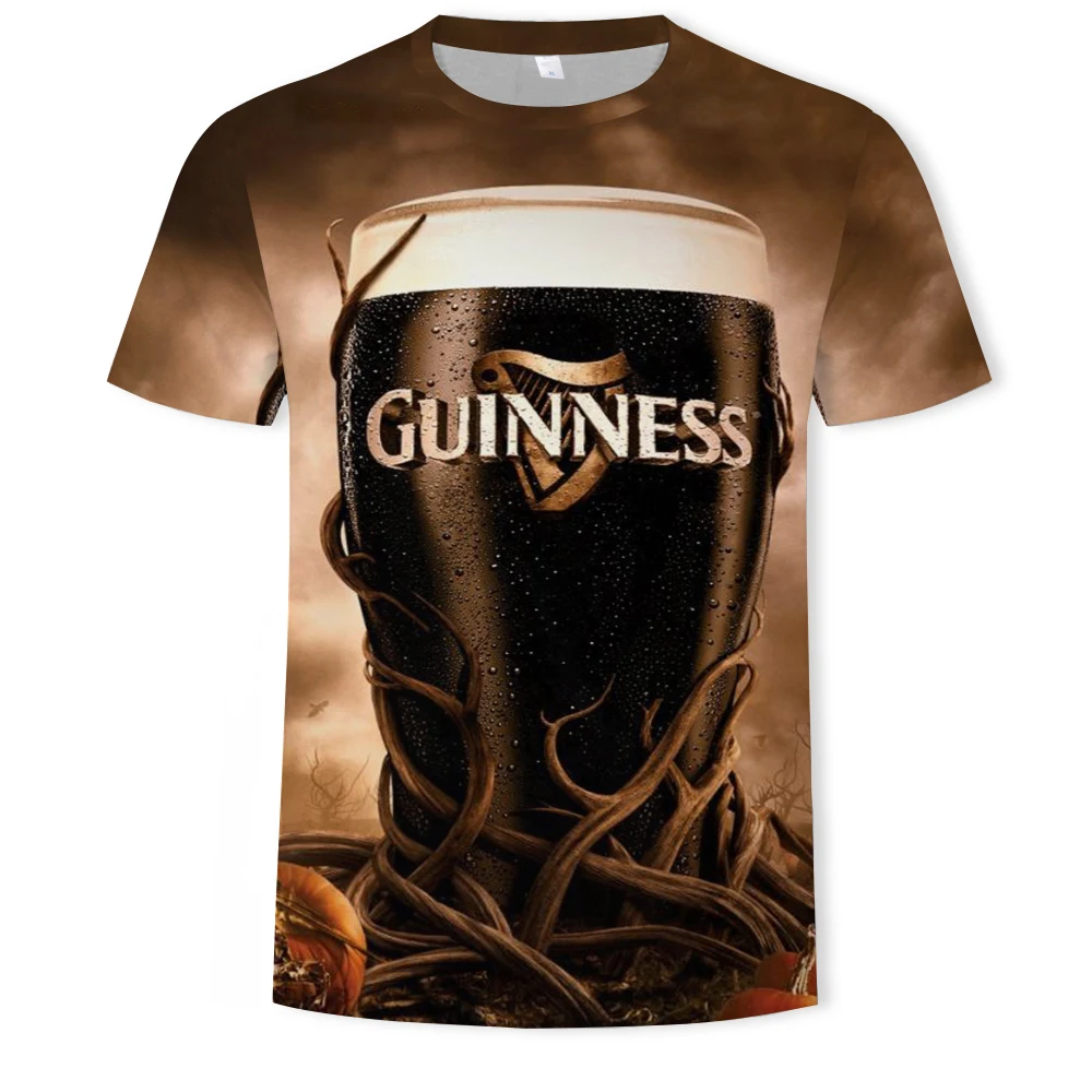 

Модная мужская футболка с 3D принтом еды пива улицы гамбургеров и напитков свободная удобная ткань с круглым вырезом мужская одежда