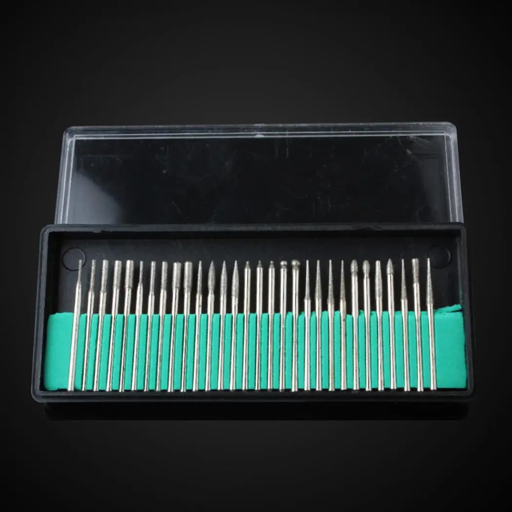 Набор алмазных насадок 30 шт./лот 3 мм полировальные иглы для роторного