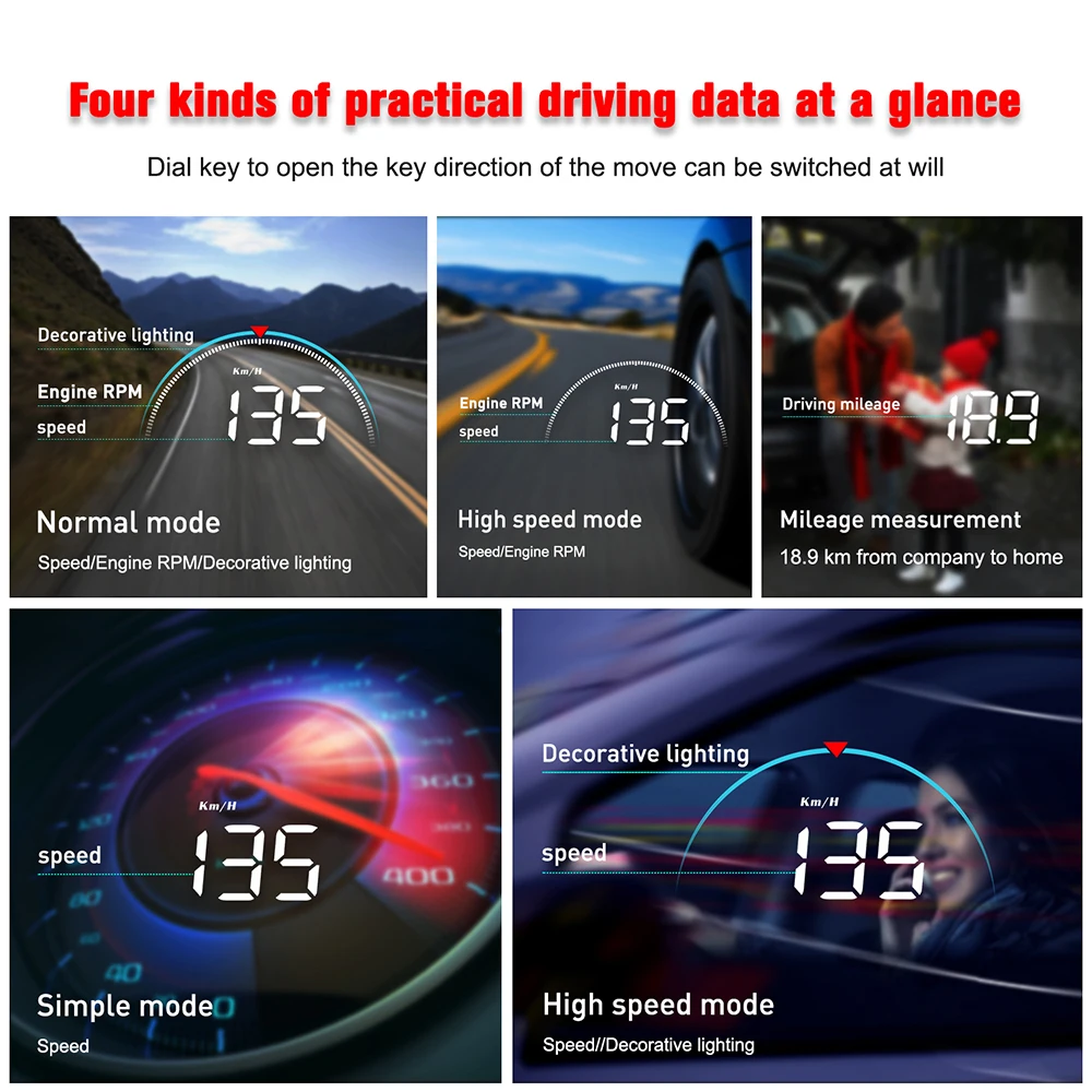 2019 Новый HUD M8 лучше чем A100S автомобильный дисплей OBD2 превышение скорости