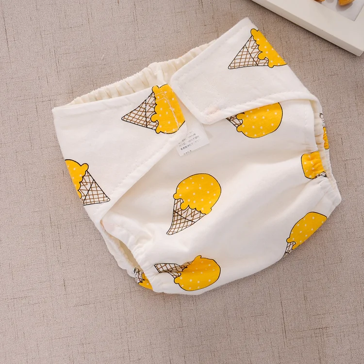Cotton Heart Ice Cream Baby Nappies Diaper Reusable Washable Cloth Diapers Nappy Cover Waterproof Newborn Baby Traning Panties