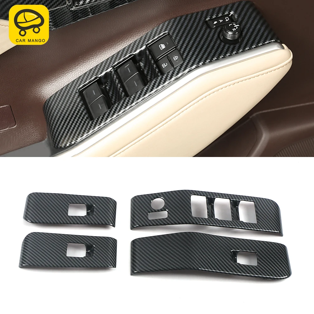 

CarMango для Toyota Highlander XU70 2020-2022, автомобильные аксессуары, панель переключателя управления окошком, отделка, крышка, рамка, наклейка, украшение