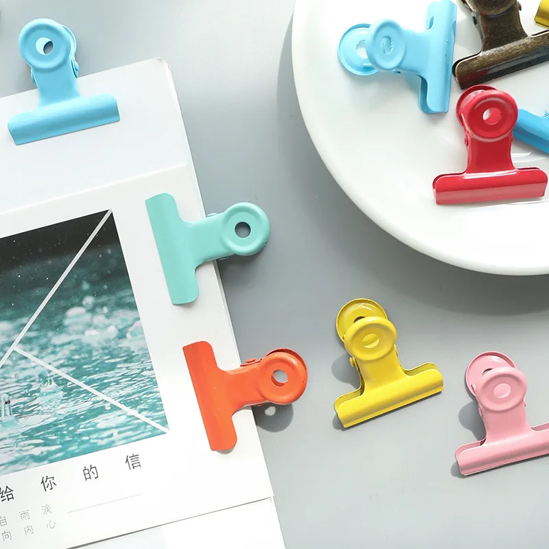 1 шт. разноцветные зажимы круглые металлические для связывания файлов школьные и