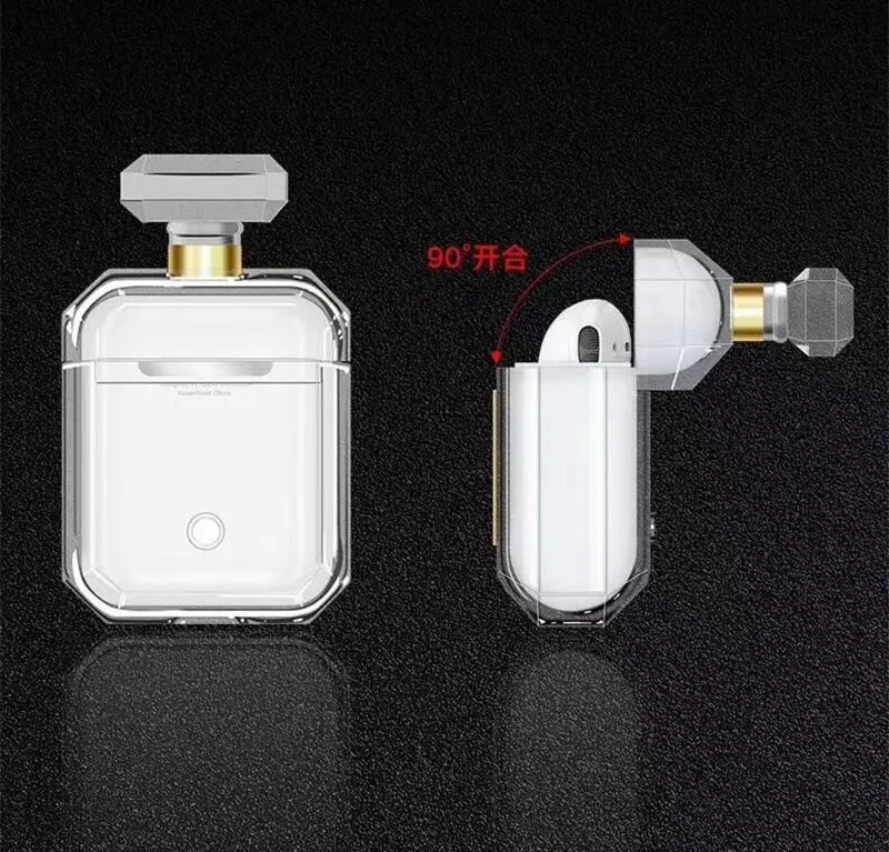 

New fashion compact perfume bottle wireless bluetooth earphone cover for Apple AirPods 1 2 silicone earphone cover