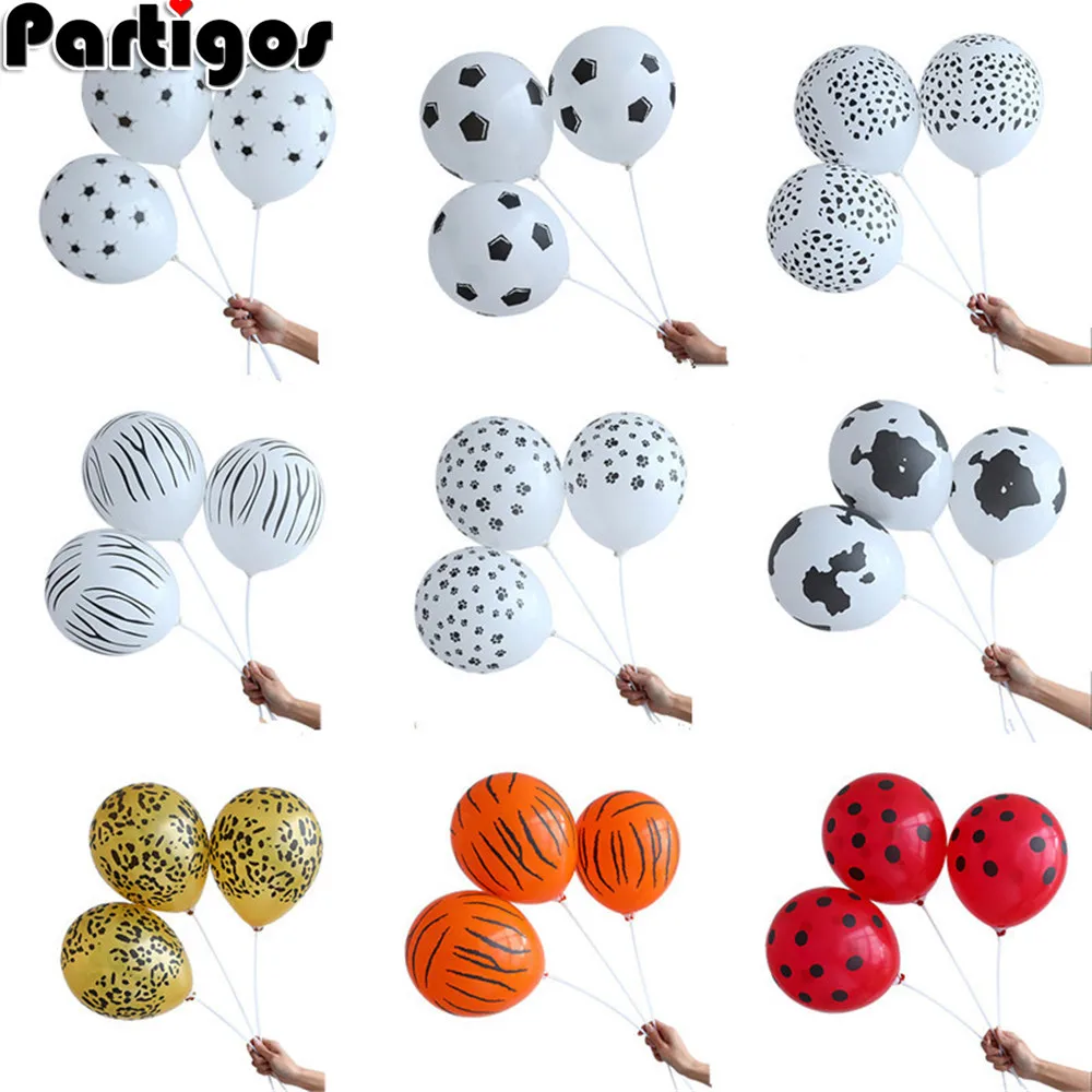 20 шт. воздушные шарики из латекса с животными Тигр Зебра собака Футбол для