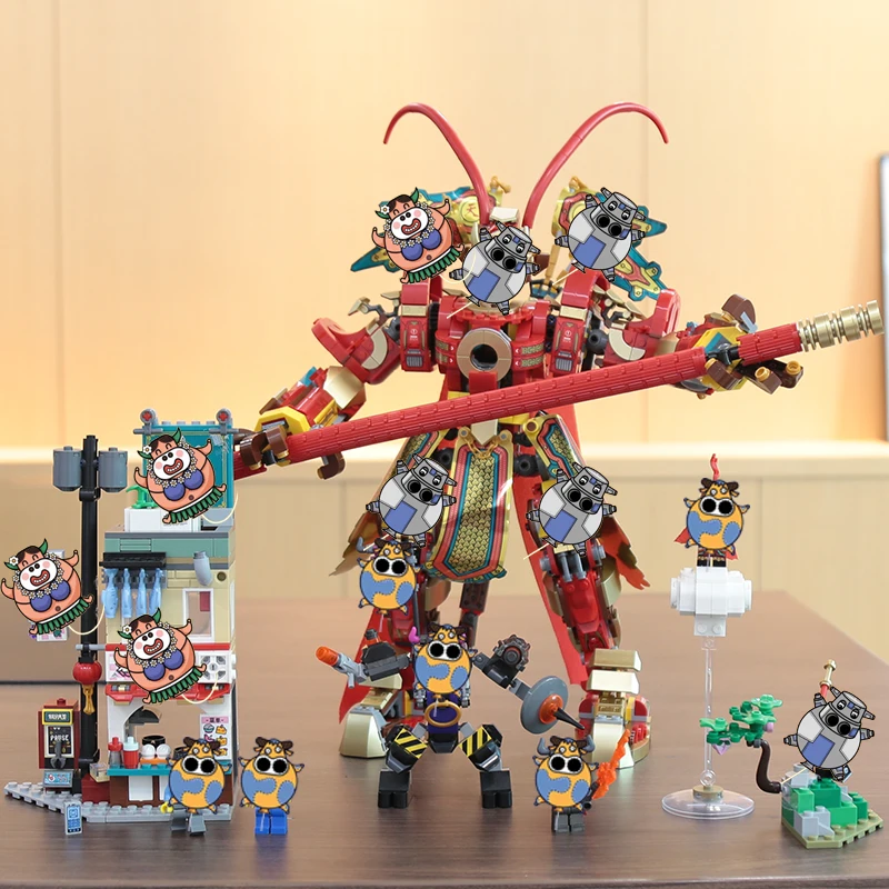 Модель строительных блоков Кирпичи Обезьяна Король воин механический 1622