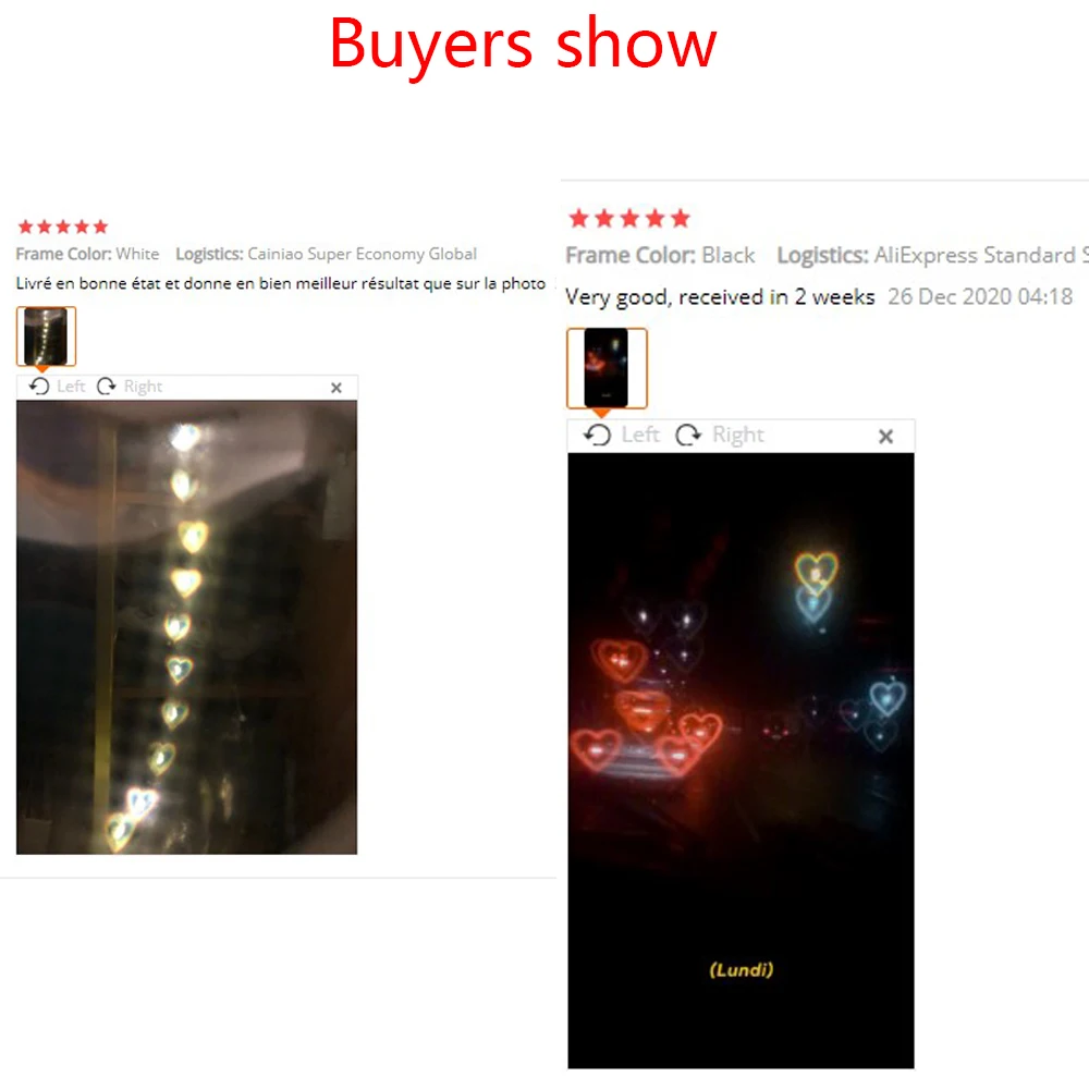 

Women Heart Shape Sunglasses Love Effect Lenses Heart Shape Change Night Diffraction